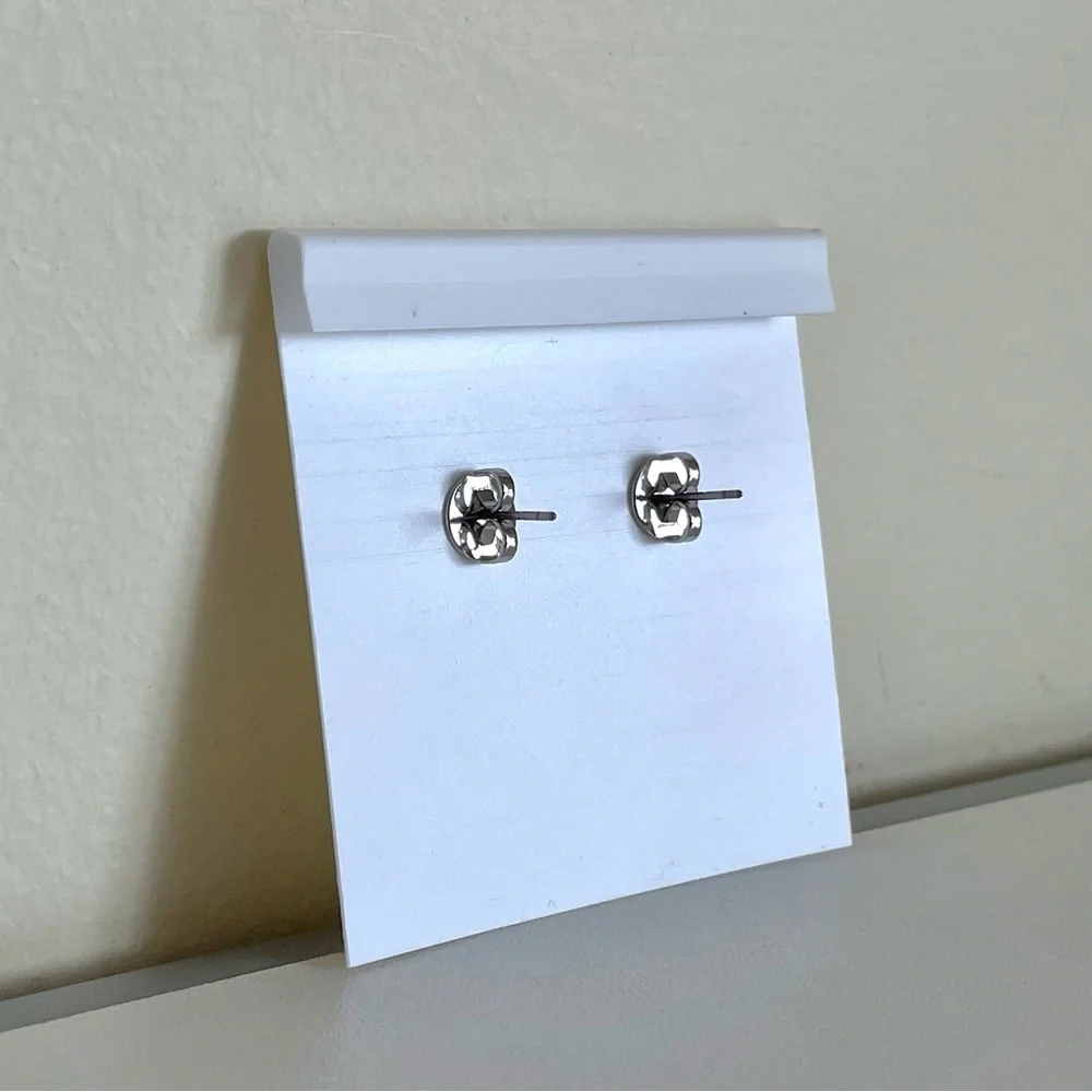 Tory Burch Small Silver Kira Stud Earrings - Picture 5 of 8